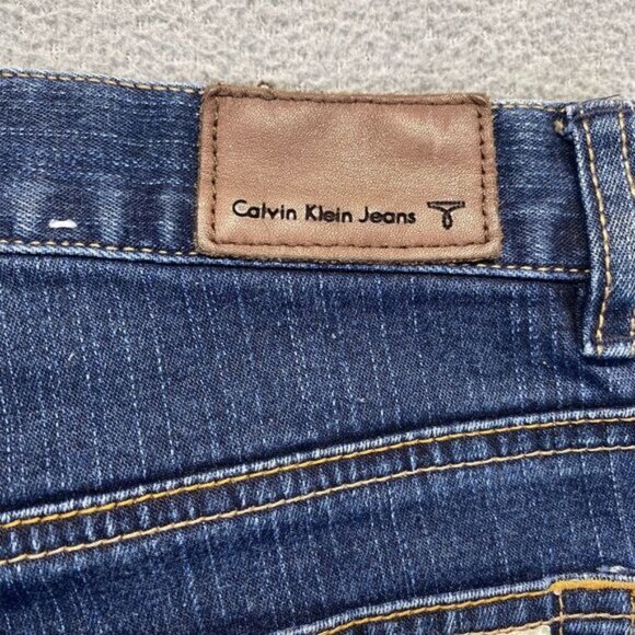 Calvin Klein Women Boot Button Dark Wash Cotton Denim Jeans Size 4 - Picture 9 of 12